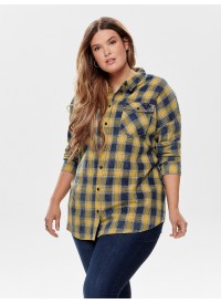 Only Carmakoma CARALIMA LS OVERSIZE CHECK DNM SHIRT Only Carmakoma CARALIMA LS OVERSIZE CHECK DNM SHIRT
